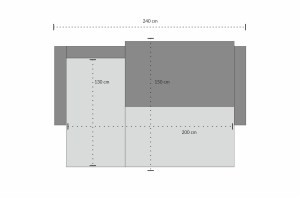 Rohová rozkládací sedačka LENOX světlehnědá - SAWANA 17 (4/4)