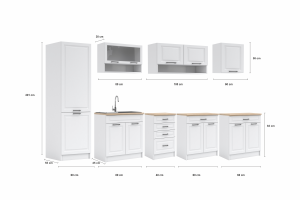 Kuchynská linka BIRGID 300cm - Popol + grafit (3/5)