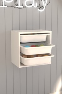 Nástěnný víceúčelový úložný box VERA - bílý (2/6)